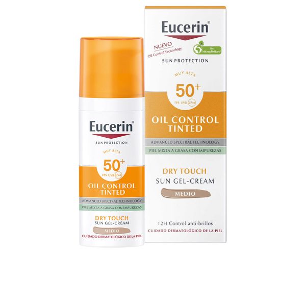EUCERIN : SUN PROTECTION oil dry touch gel-cream color SPF50+ #medium 50 ml