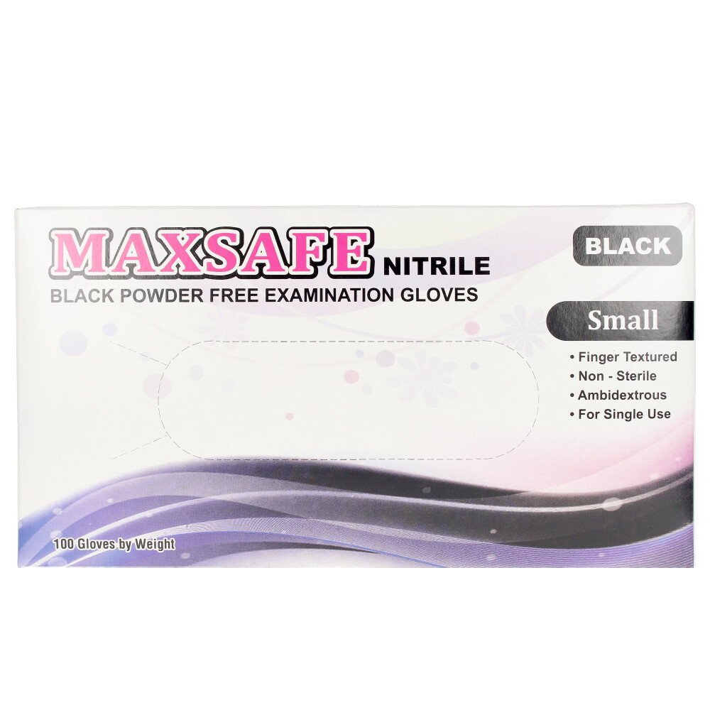 MAXSAFE : MAXSAFE nitryl gloves size S #black 100 pz