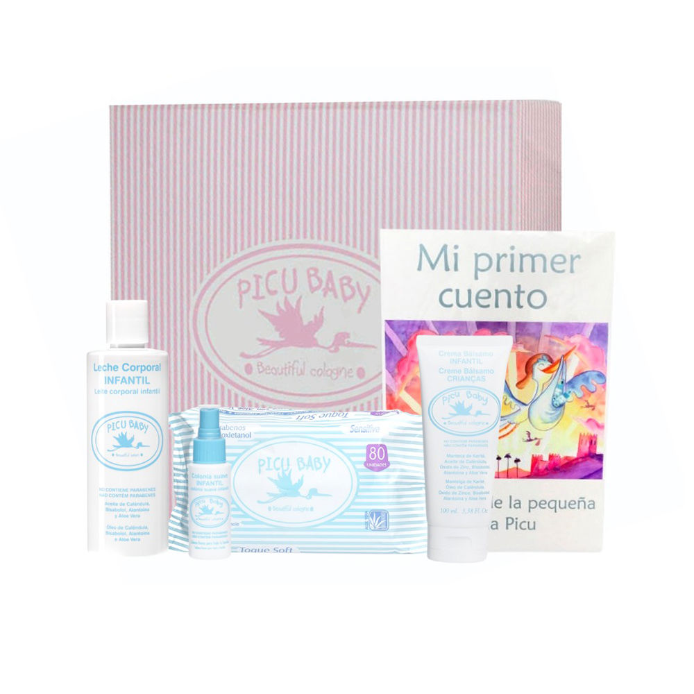 PICU BABY : INFANTIL CAJA RAYAS ROSA NEW set 5 pz