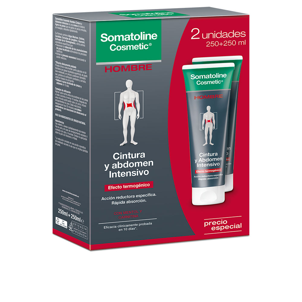 SOMATOLINE COSMETIC : HOMBRE CINTURA & ABDOMEN REDUCTOR INTENSIVO set 2 x 250 ml