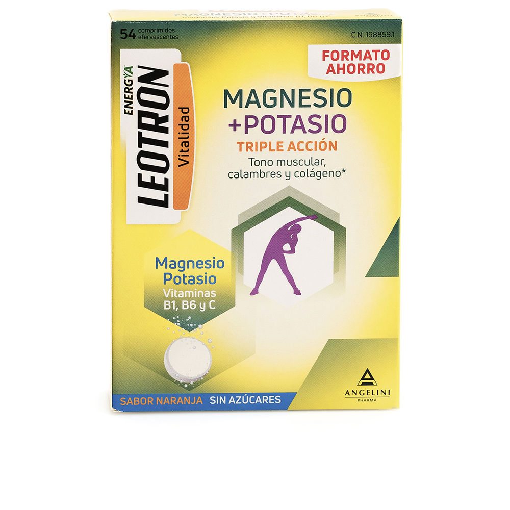 LEOTRON : MAGNESIUM + POTASSIUM ENERGY triple action effervescent tablets #Orange 54 u