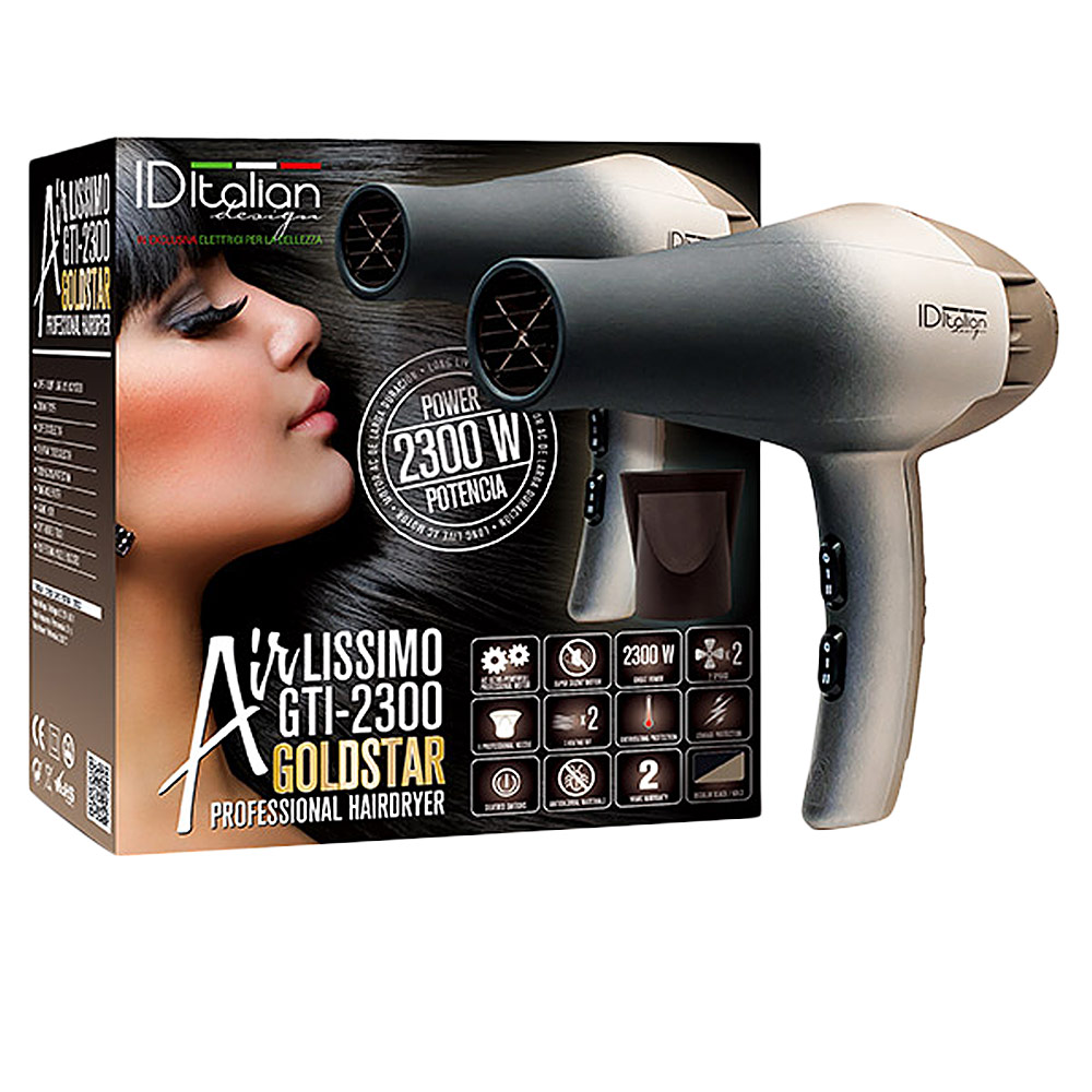 ID ITALIAN : AIRLISSIMO GTI 2300 GOLD STAR professional hair dryer 1 unit