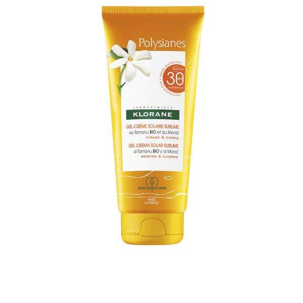 KLORANE : POLYSIANES MONOÏ Y TAMANU BIO gel solar cara y cuerpo SPF30 200 ml