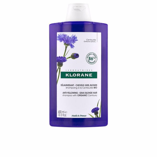 KLORANE : A LA CENTAUREA BIO anti-yellowing shampoo for gray and blond hair 400 ml