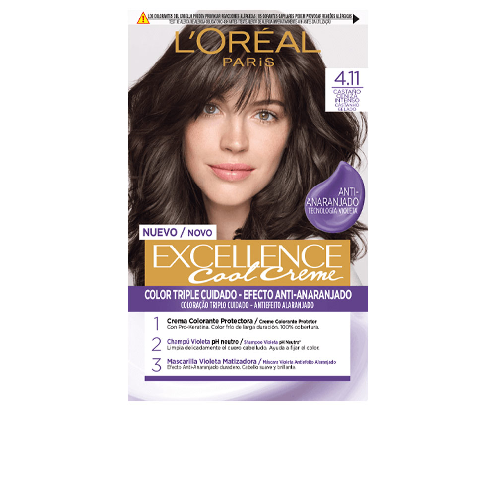 L'ORÉAL PARIS : EXCELLENCE COOL hair dye #4.11-intense ash brown 192 ml