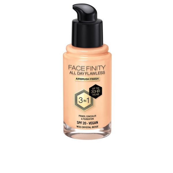 MAX FACTOR : FACEFINITY ALL DAY FLAWLESS 3 IN 1 foundation #W33-crystal beige 30 ml