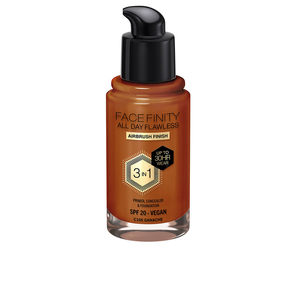 MAX FACTOR : FACEFINITY ALL DAY FLAWLESS 3 IN 1 foundation #C105-ganache 30 ml