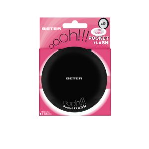 BETER : OHH! pocket flash mirror with light and x10 magnification #black 1 unit