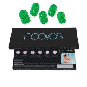 NOOVES : GEL NAIL SHEETS jade glitter glam #glitter green 20 u