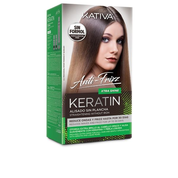 KATIVA : KERATIN ANTI-FRIZZ Brazilian straightening without iron extra shine 30 days 3 u