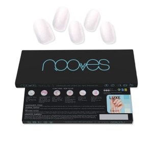 NOOVES : Premium Perlé GEL NAIL SHEETS luxe cat #pearl white 20 u