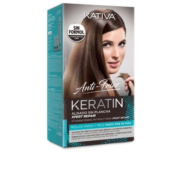 KATIVA : KERATIN ANTI-FRIZZ Brazilian straightening without iron repairs ends 30 days 3 u