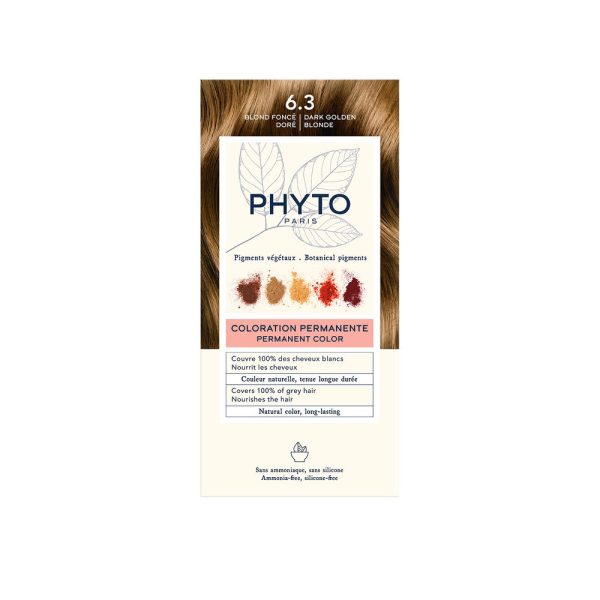 PHYTO : PHYTOCOLOR #6.3-rubio oscuro dorado 4 u