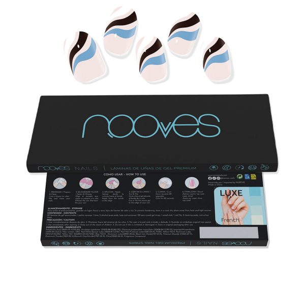 NOOVES : GEL NAIL SHEETS flowing stream premium glam #Art Design 20 units