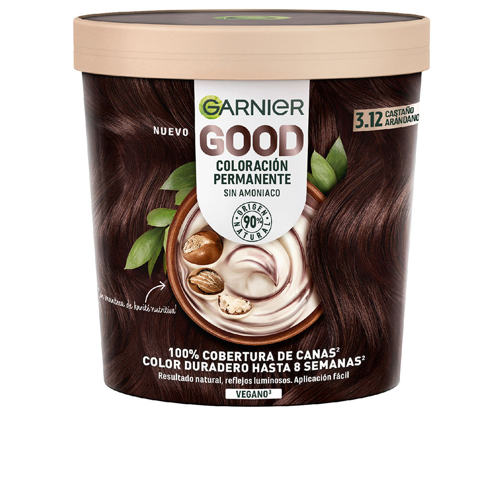 GARNIER : GOOD coloración permanente #3.12 castaño arándano 217 ml