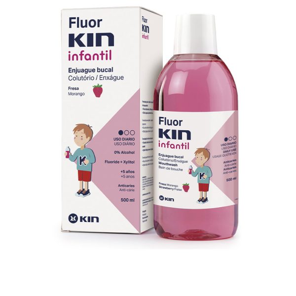 KIN : FLUORKIN INFANTIL anti-cavity mouthwash #strawberry 500 ml