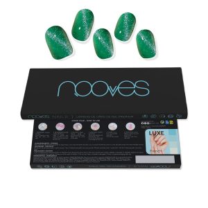 NOOVES : Jade Glass Premium Glam GEL NAIL SHEETS #cat eye green 20 u