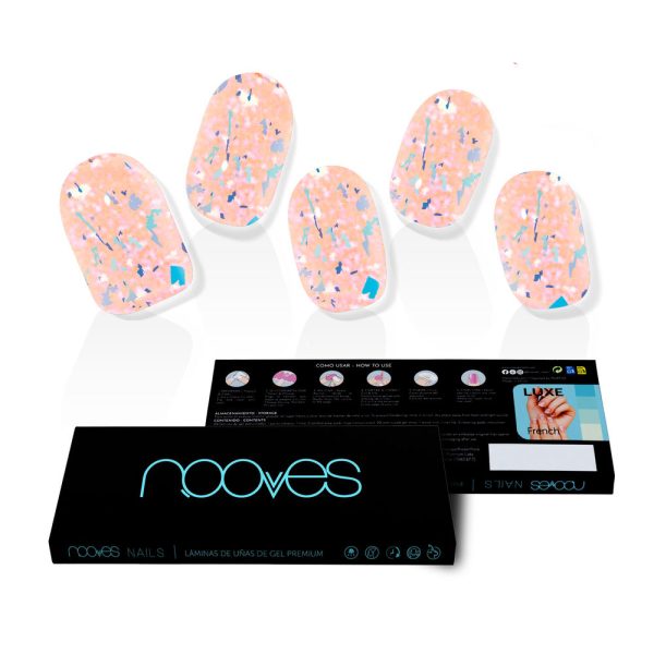 NOOVES : GEL NAILS peach galettes premium luxe #metallic 20 u