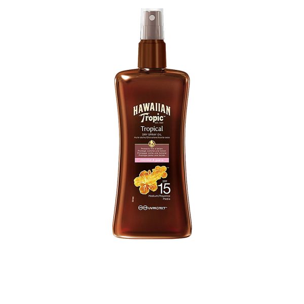 HAWAIIAN TROPIC : COCONUT & GUAVA dry oil SPF15 spray 200 ml