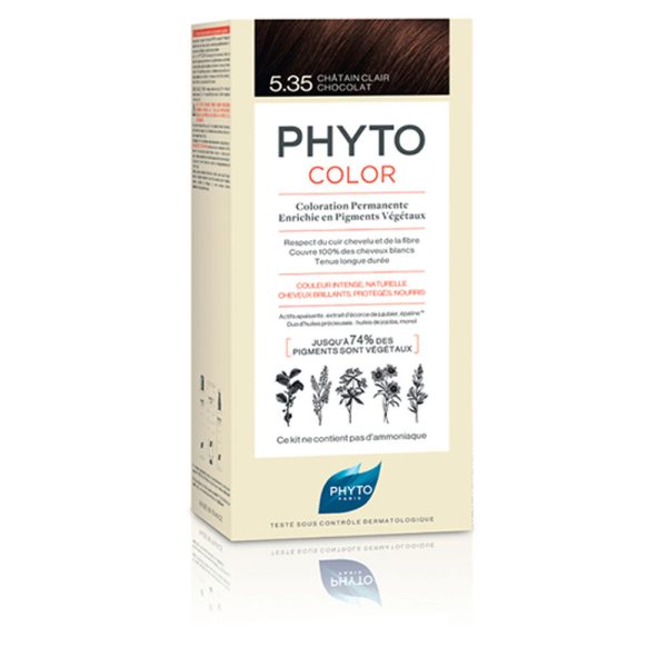 PHYTO : PHYTOCOLOR #5.35-castaño claro chocolate 4 u