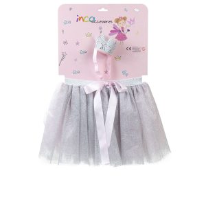 INCA : TUTÚ PLATEADO Y CINTA CON CORONA set 2 pz
