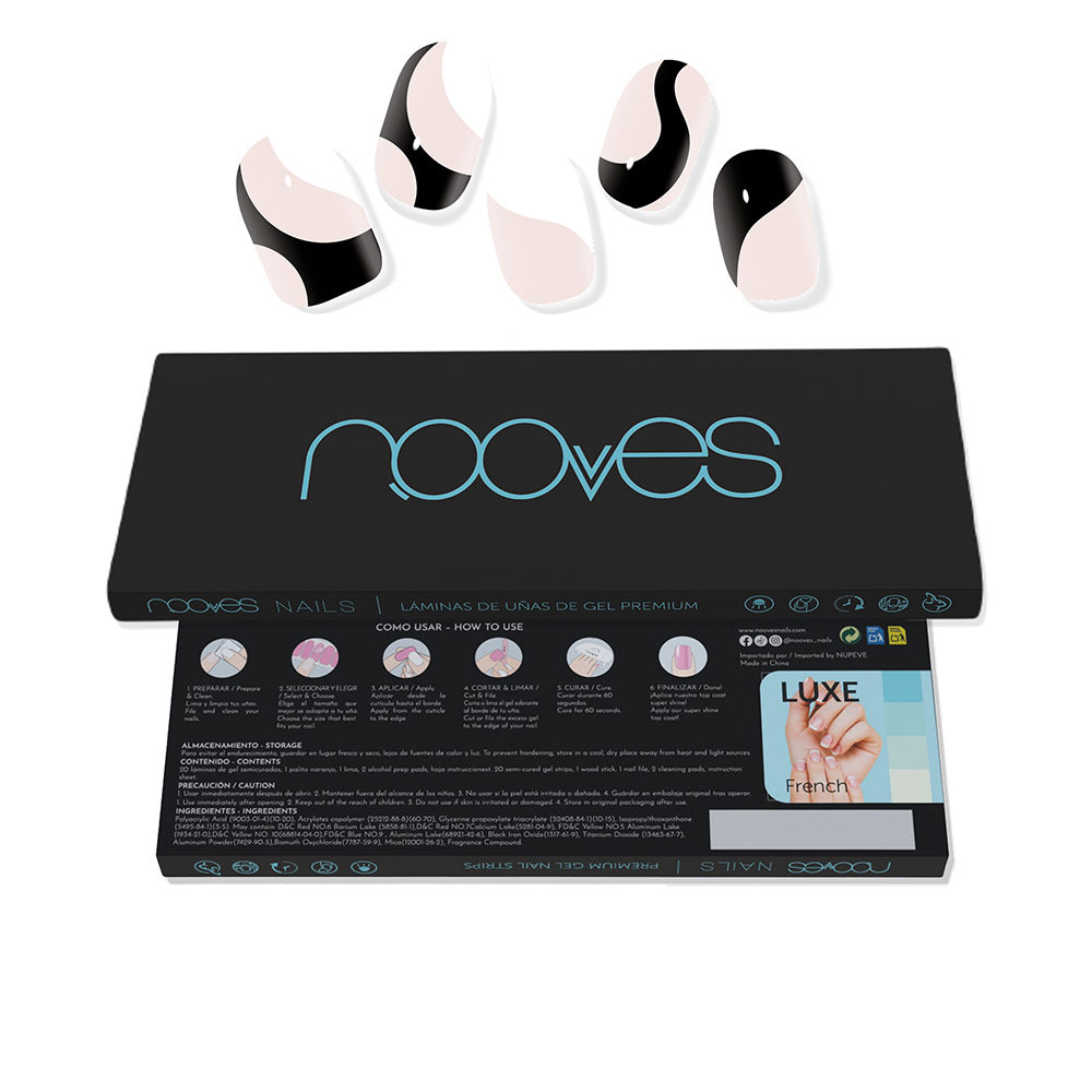NOOVES : Premium Glam GEL NAIL SHEETS #white cow 20 u