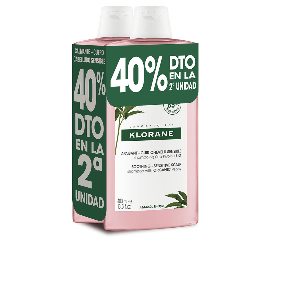 KLORANE : A LA PEONÍA BIO champú calmante duo 2 x 400 ml
