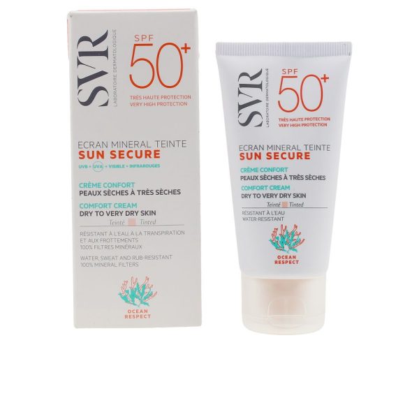 SVR LABORATOIRE DERMATOLOGIQUE : SUN SECURE ecran mineral teinte peaux sèches SPF50+ 60 gr
