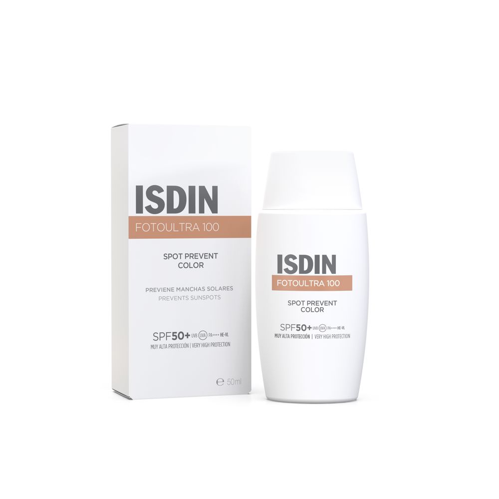 ISDIN : FOTO ULTRA 100 tinted facial sunscreen prevents sun spots SPF50+ 50 ml
