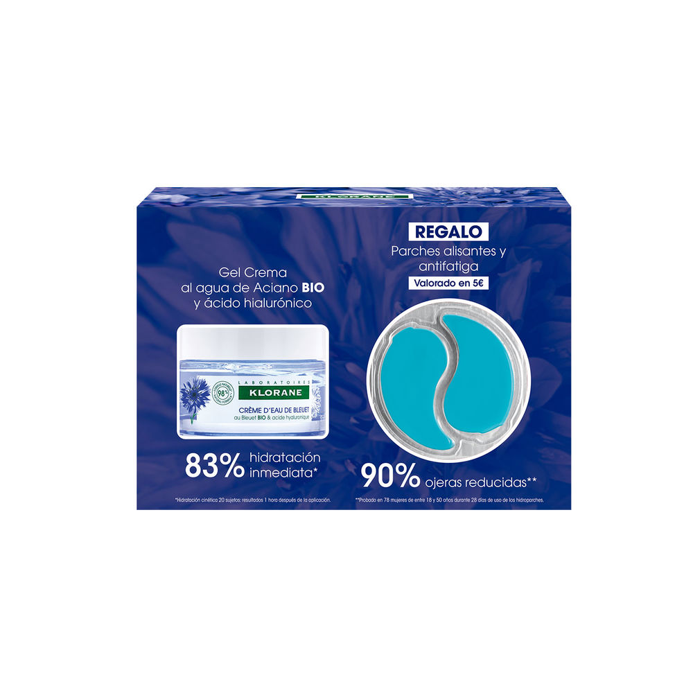 KLORANE : ORGANIC CORNFLOWER & HYLURONIC ACID FACE AND EYES GEL- CREAM CASE 2 pcs
