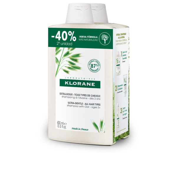 KLORANE : A LA LECHE DE AVENA champú extrasuave duo 2 x 400 ml