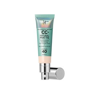 IT COSMETICS : CC+ NATURAL MATTE base de maquillaje en crema SPF40 #Fair porcelaine 32 ml