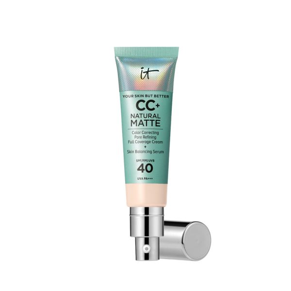 IT COSMETICS : CC+ NATURAL MATTE base de maquillaje en crema SPF40 #Fair porcelaine 32 ml