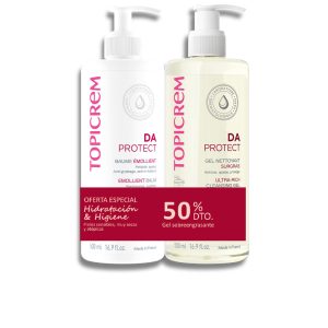 TOPICREM : DA PROTECT EMOLIENT BALM 500 ML + CLEANSING GEL 500 ML PACK 2 pcs