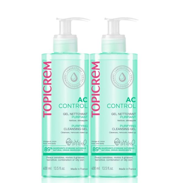 TOPICREM : AC purifying cleansing gel pack 2 x 400 ml