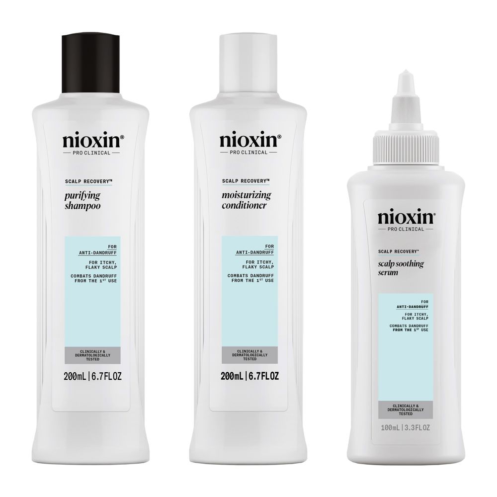 NIOXIN : SCALP RECOVERY - Anti-Dandruff Kit - Flaky and Itchy Scalp 3 u