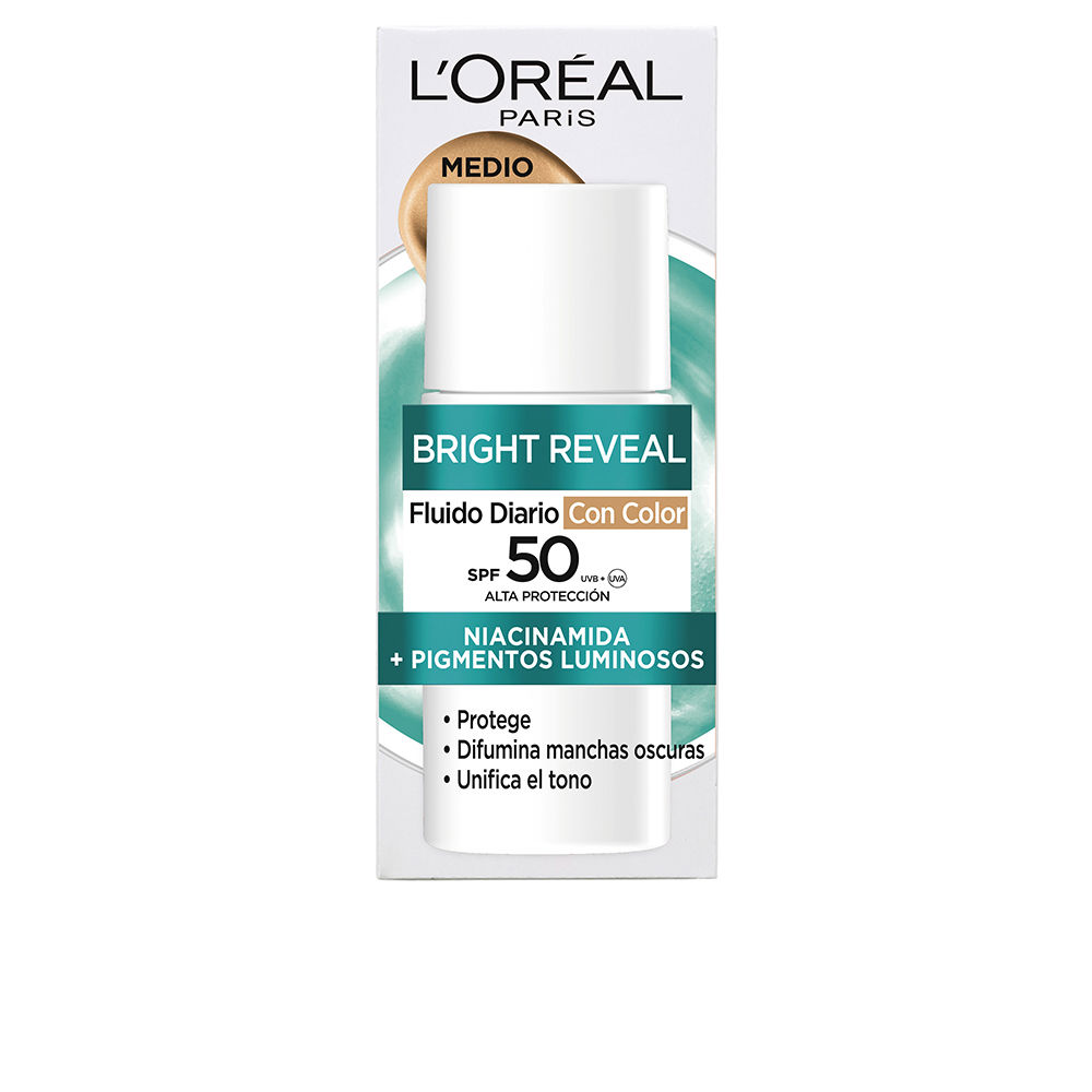 L'ORÉAL PARIS : BRIGHT REVEAL NIACINAMIDA fluido diario SPF50 #medio 50 ml