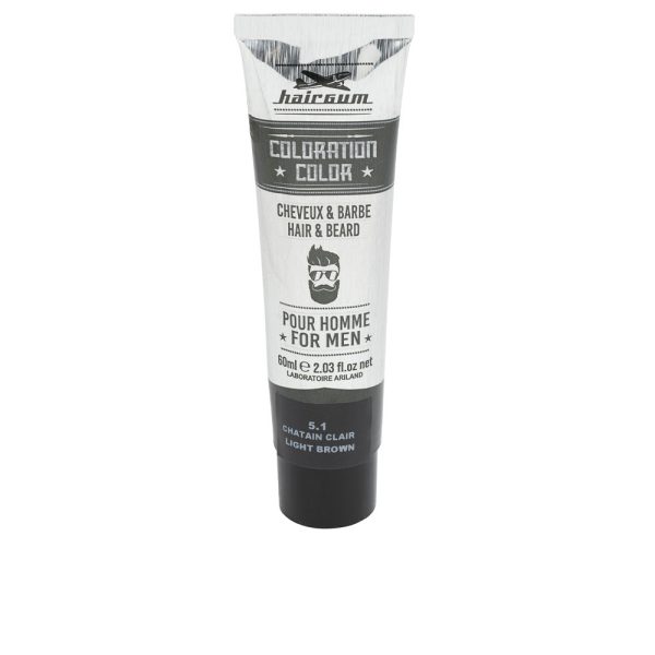 HAIRGUM : COLORATION beard and hair dye #5.1-Light Brown 60 gr