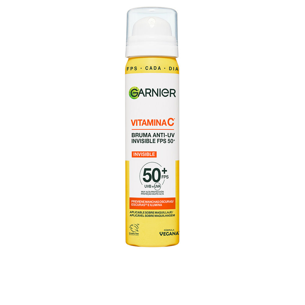 GARNIER : Vitamin C invisible anti-UV mist SPF 50+ prevents dark spots and brightens 75 ml