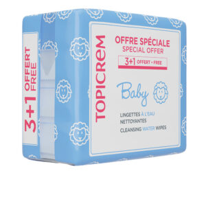 TOPICREM : BABY water-based cleansing wipes, pack of 4 x 60 units