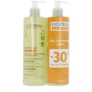 A-DERMA : EXOMEGA CONTROL emollient gel 2in1 pack 2 x 500 ml