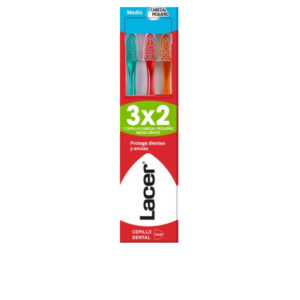 LACER : CEPILLO DENTAL cabezal pequeño medio pack 3 u