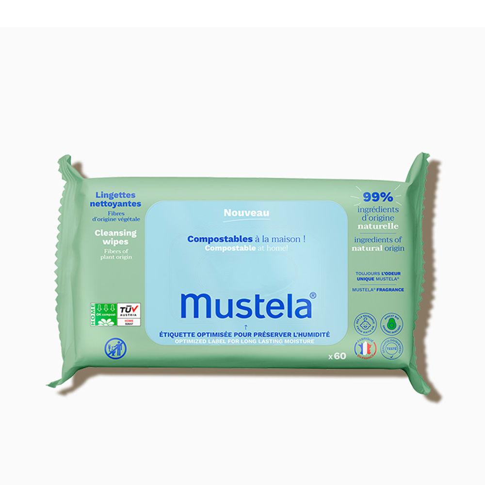 MUSTELA : BIO compostable cleaning wipes 60 units