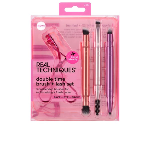 REAL TECHNIQUES : DOUBLE TIME BRUSH + LAST CASE 4 pcs