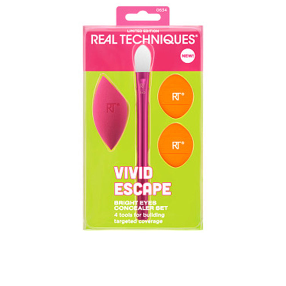 REAL TECHNIQUES : VIVID ESCAPE BRIGHT EYES CONCEALER CASE 4 pcs