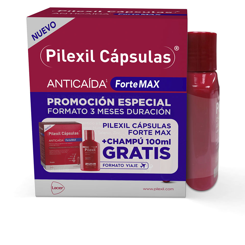 PILEXIL : PILEXIL FORTE MAX anti-hair loss capsules + shampoo 2 units