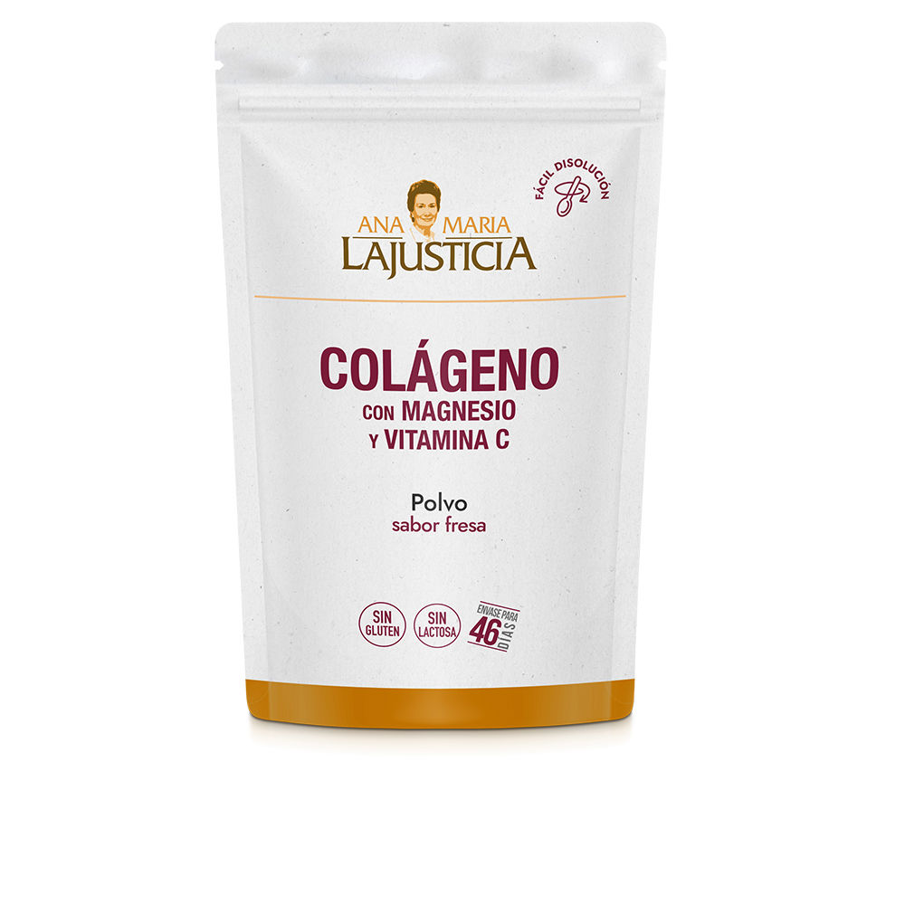 ANA MARIA LAJUSTICIA : COLLAGEN WITH MAGNESIUM + VITAMIN C powder #strawberry 350 gr