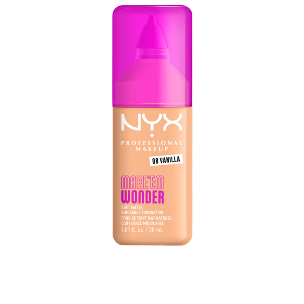 NYX PROFESSIONAL MAKE UP : MAKE'EM WONDER foundation #08-Vanilla 30 ml